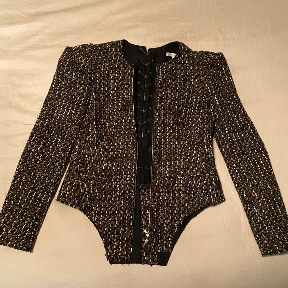 Carven wool boucle tweed armor jacket
